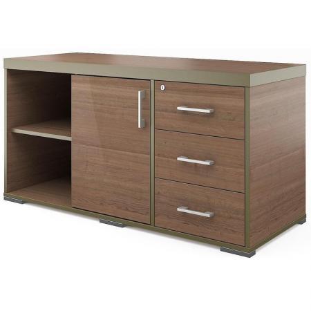 Тумба сервисная Турин ТР-3.1R с замком (табак легно, 1300х510х668 мм, 3 ящика)